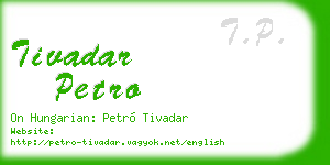 tivadar petro business card