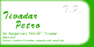 tivadar petro business card